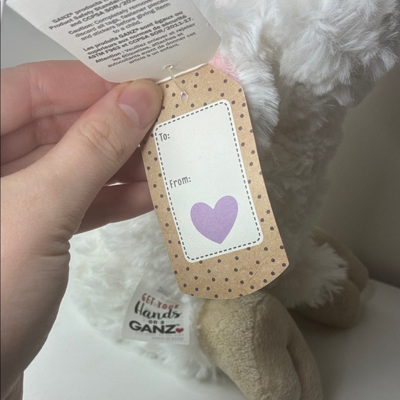 GANZ White and Pink Praying Plush Lamb - Picture 8 of 10